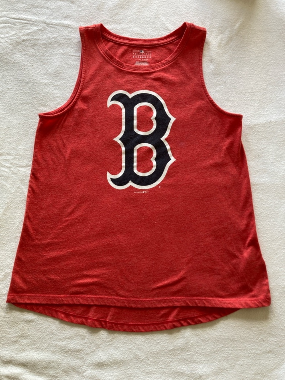 5th & Ocean Women’s Red Tank Top with Navy & White 'B' Logo